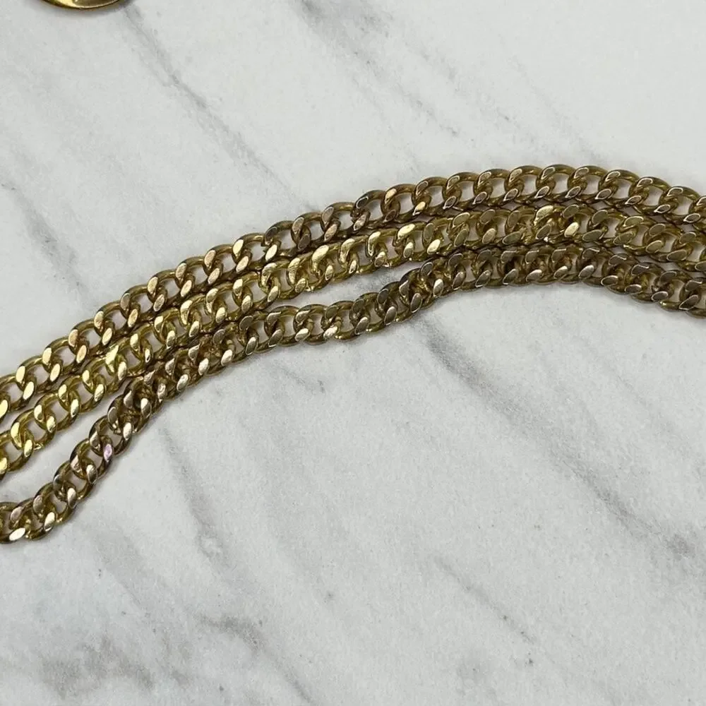Rhinestone Heart Charm Toggle Gold Chain Belt Large (L/XL) Y2K Statement ✨